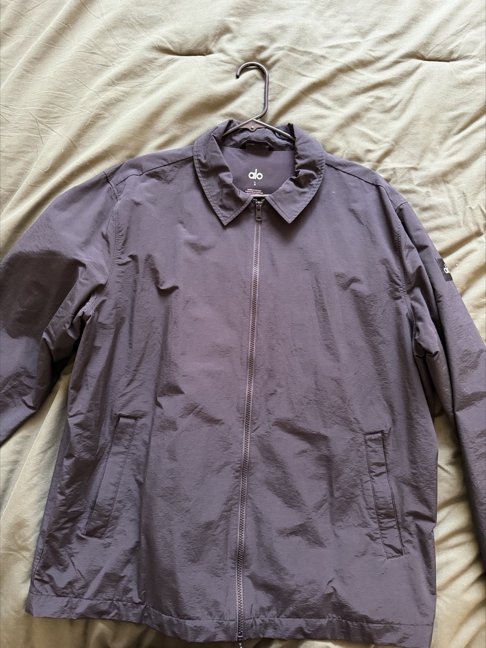 alo Lightweight Zip Jacket in Purple Size Large Like New
